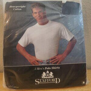 Stafford Polo Shirt Mens Large Heavyweight Crewneck 3 Pack JC Penney